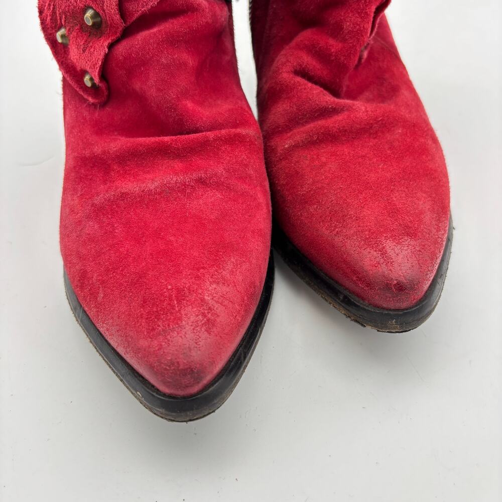 A.S.98 Hercegovina Buckle Zip Studded Suede Boots Women's 39 US 9 - Picture 10 of 14